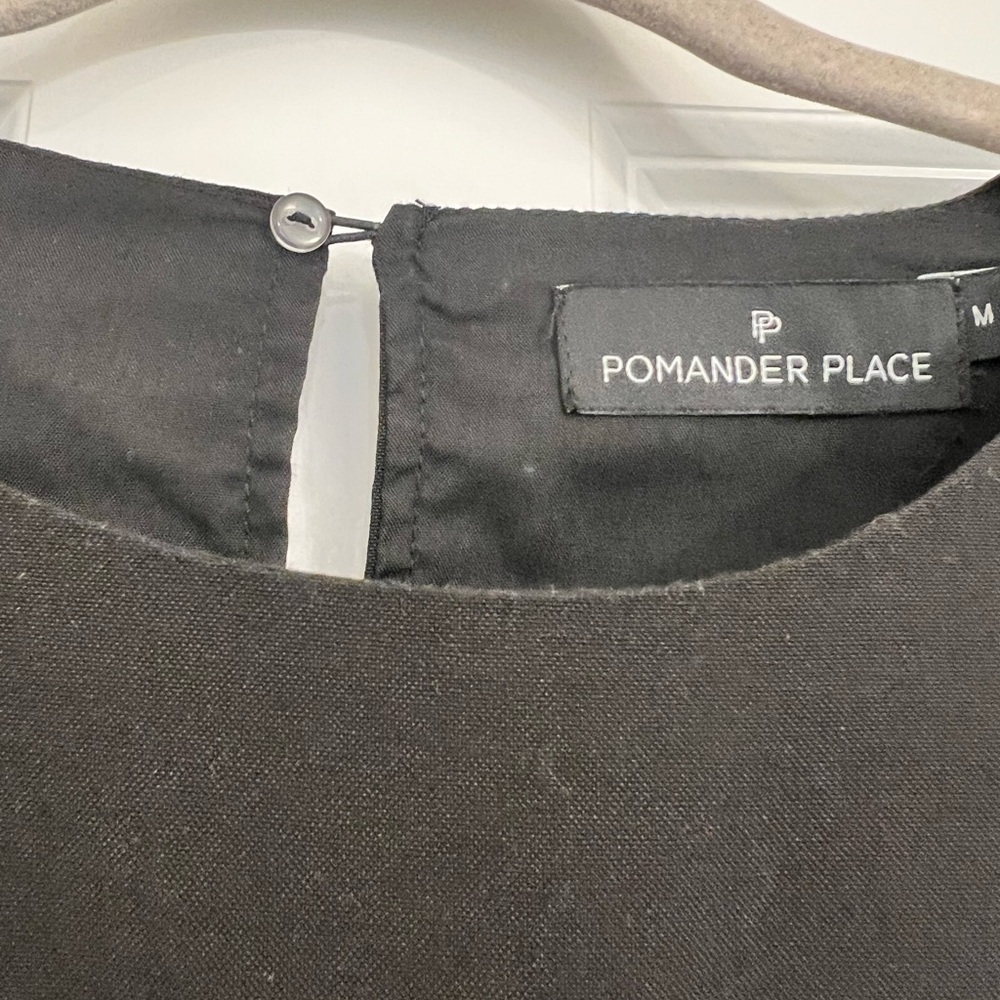 Tuckernuck Pomander Place Quinn Dress Size M Black Tiered Mini Swing Puff Sleeve - Picture 3 of 7